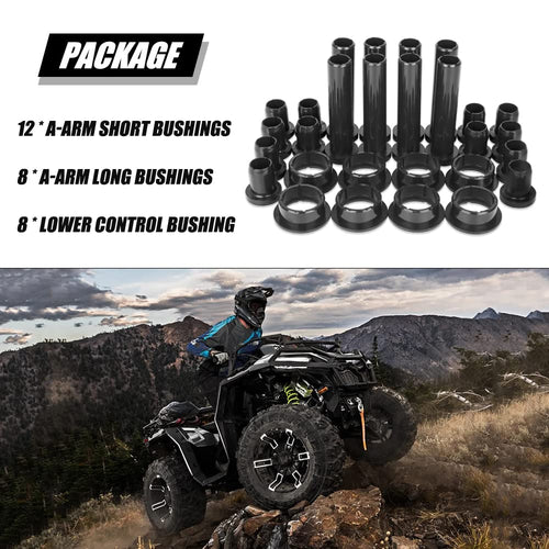 RANSOTO 28PCS Front Rear Control Arm Bushing Kit for Polaris Sportsman 400 450 500 570 800 (1996-2018), A-Arm Long & Short Bushings Replaces 5439270 5438895 5436972 5434548 5433063 5432091 5436973 5432092