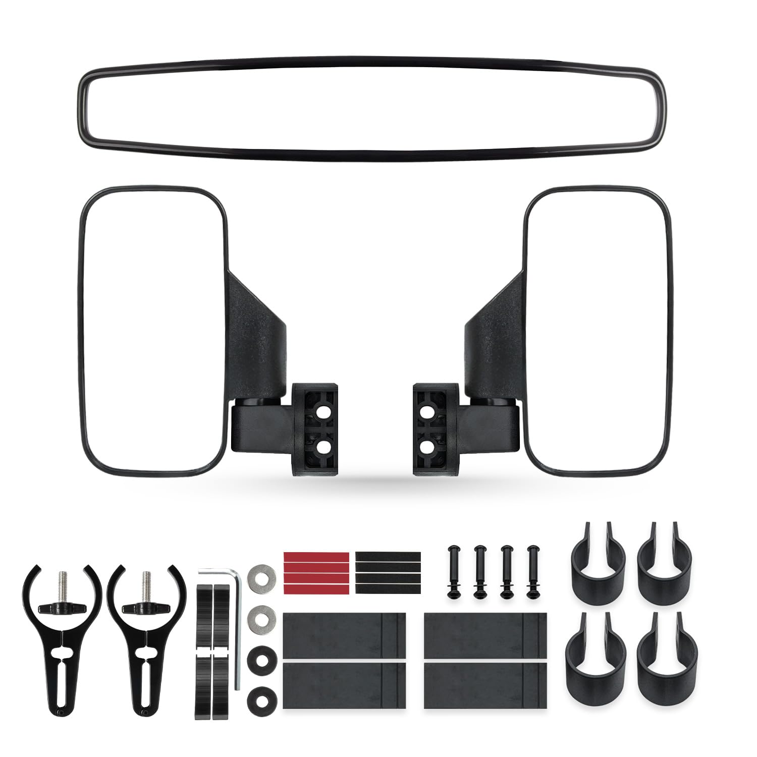 RANSOTO UTV Side Rear View Mirror and Center Mirror For 1.75" to 2" Roll Bar Compatible with Polaris RZR 900 1000 Turbo PRO XP, Honda Pioneer 1000, Yamaha Rhino, Kawasaki Teryx, Can-AM Maverick